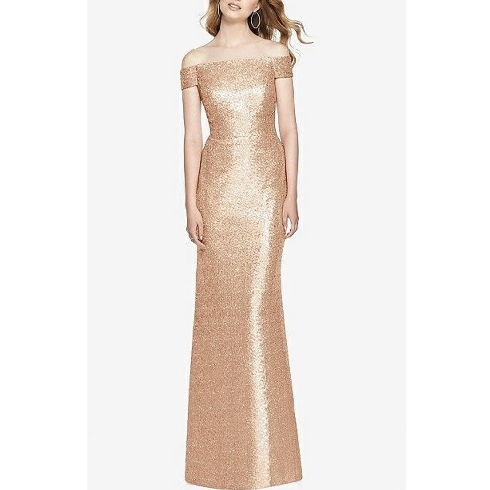 Dessy Collection Rose Gold Gown Nwot $285